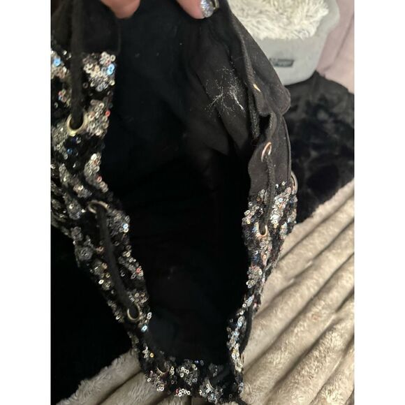 Victorias secret VS pink leopard cheetah sequin bling backpack + pouch - Picture 8 of 11